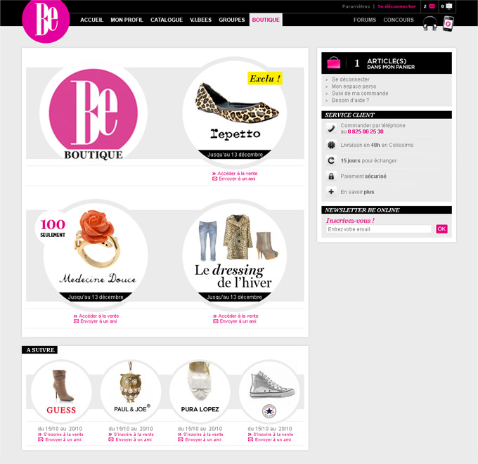 Sarah Ruimy Webdesigner Graphiste Freelance - Web - Be boutique accueil