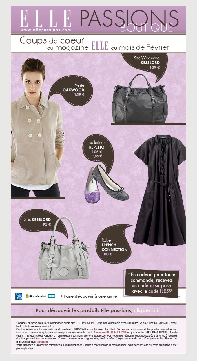 Sarah Ruimy Webdesigner Graphiste Freelance - Web - Elle Passions mailing