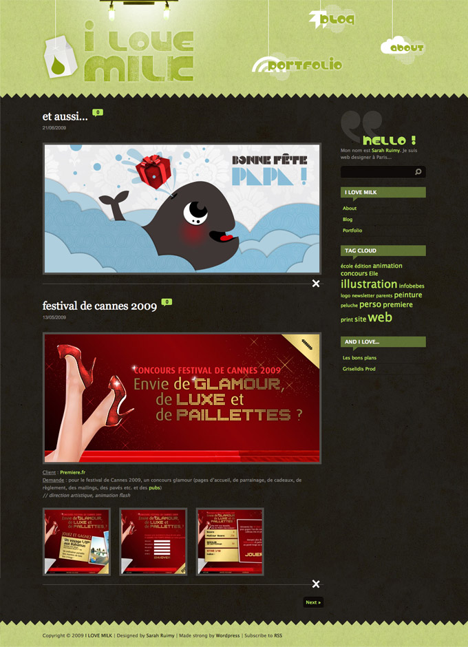 Sarah Ruimy Webdesigner Graphiste Freelance - Web - I love milk