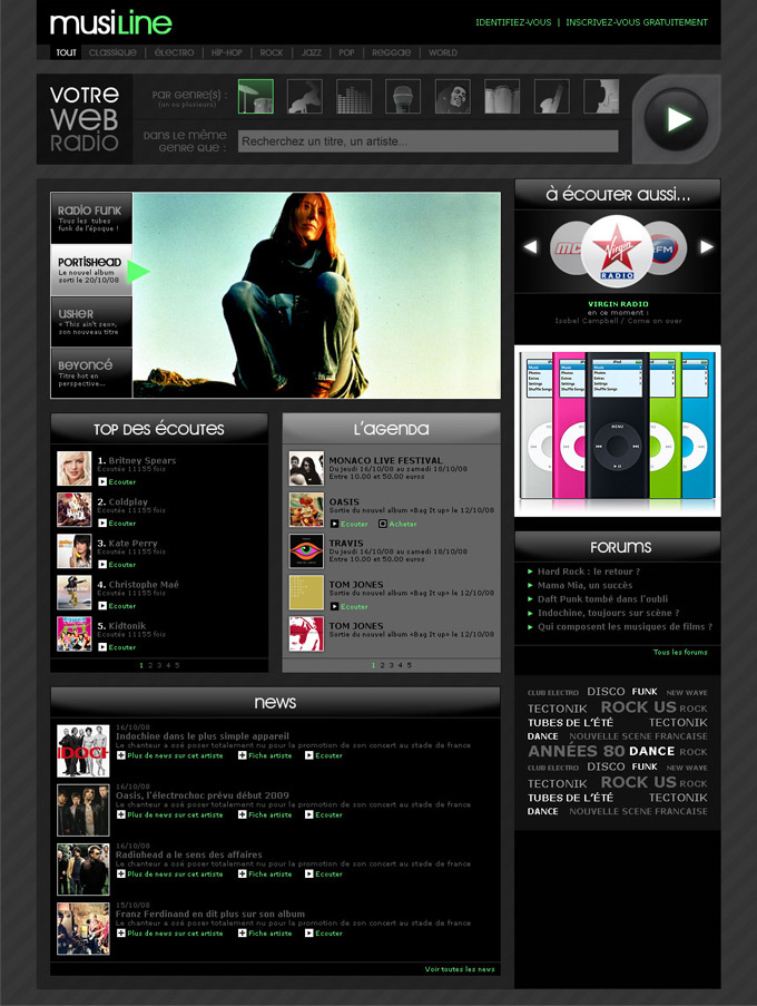 Sarah Ruimy Webdesigner Graphiste Freelance - Web - Musiline accueil